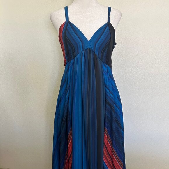 Anthropologie Nikita Mhaisalkar Maxi Dress Multicolor Print SZ4 Flowy Boho Dress - Picture 2 of 14